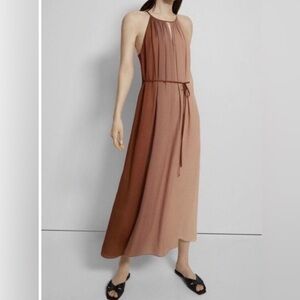 Theory Blush Maxi Dress ombré 100% silk